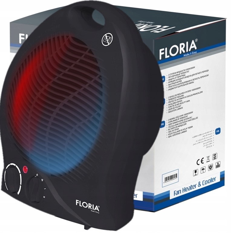 Floria 2000 W ventilátorový ohrievač, čierny